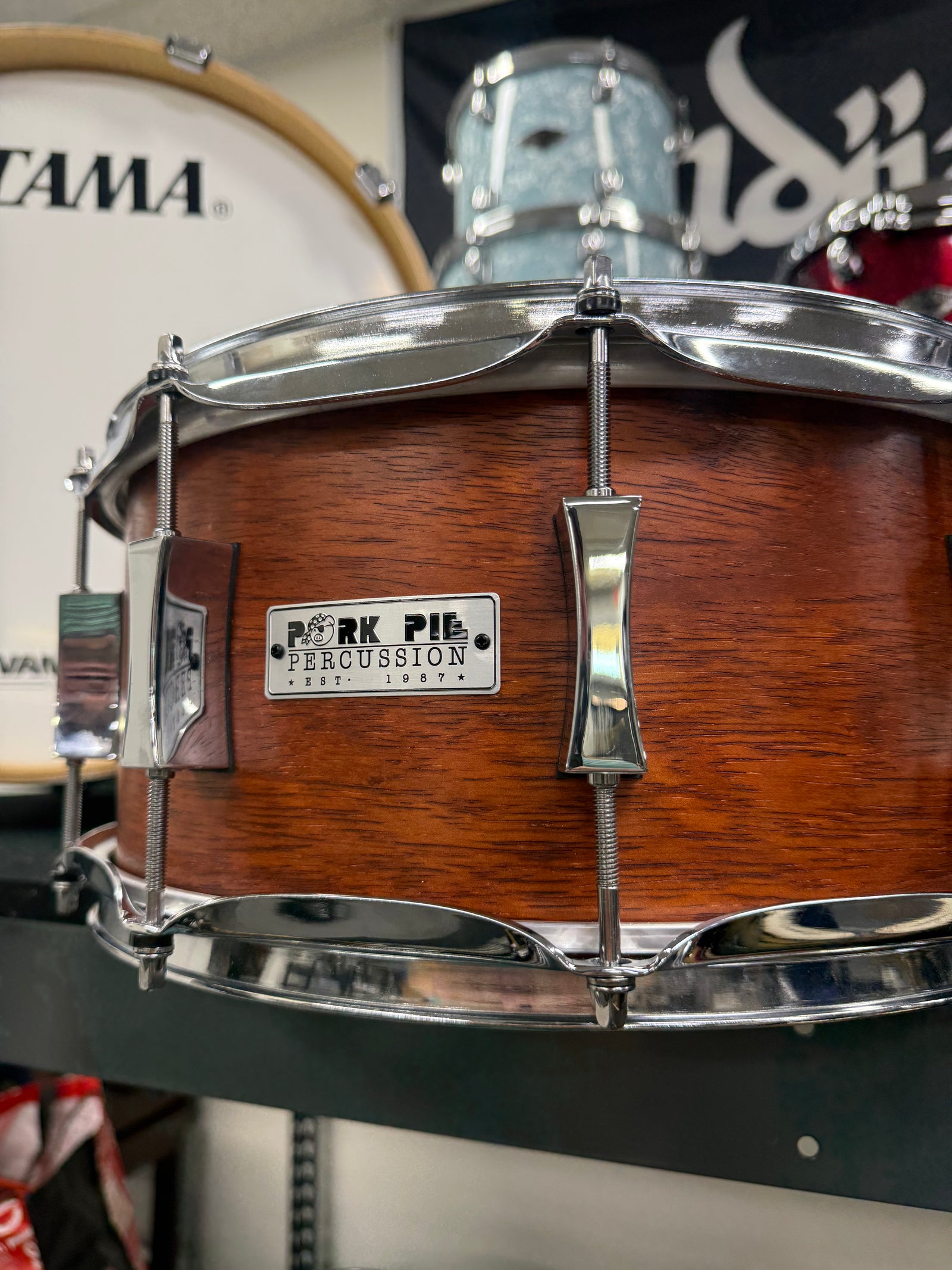 Pork Pie Mahogany Stain 14x6.5” Snare Drum