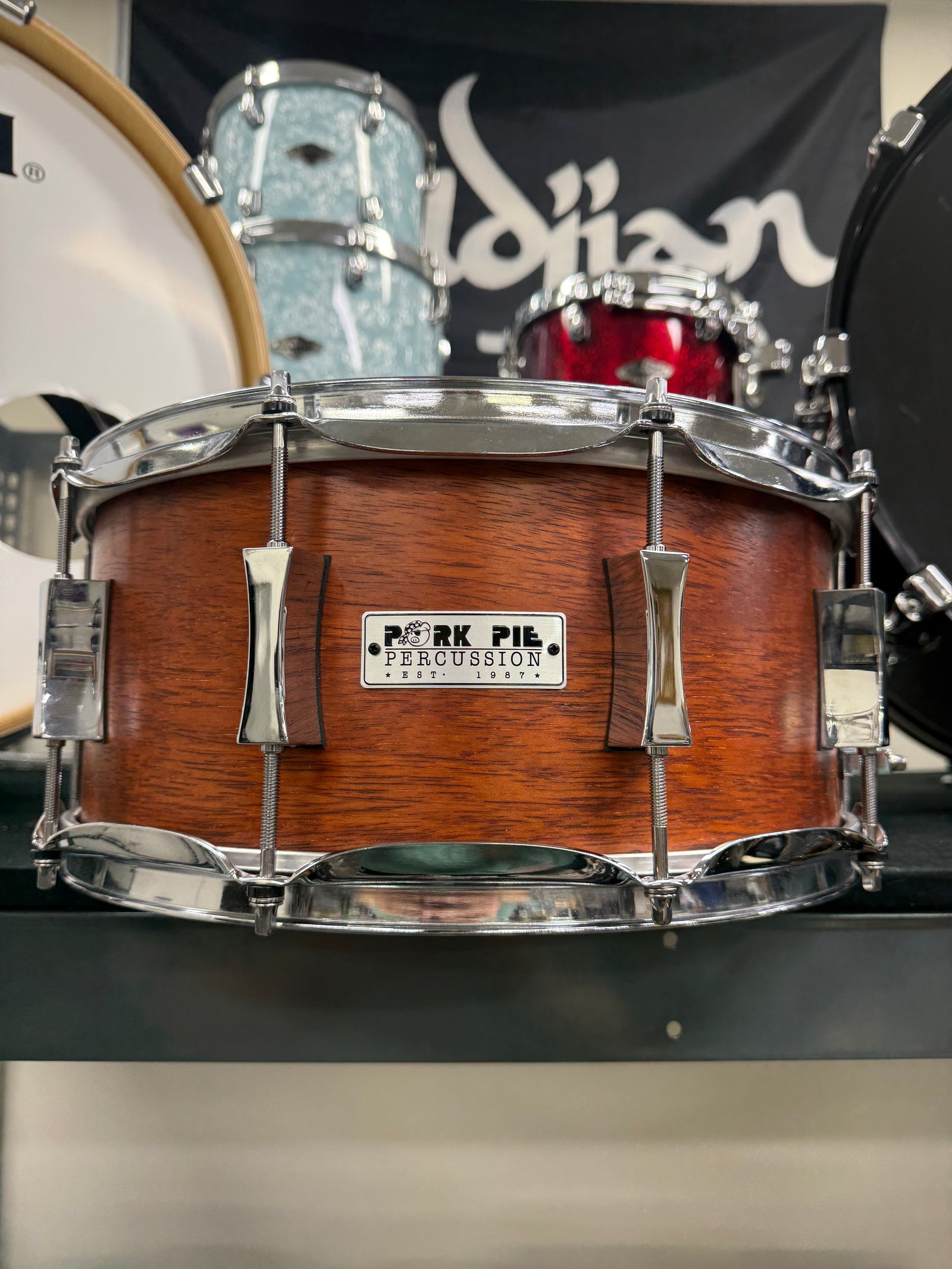 Pork Pie Mahogany Stain 14x6.5” Snare Drum