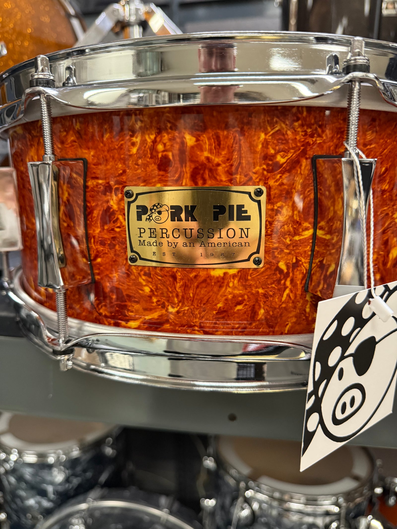 Pork Pie Percission 13x5.5” Tortoise Shell Snare Drum