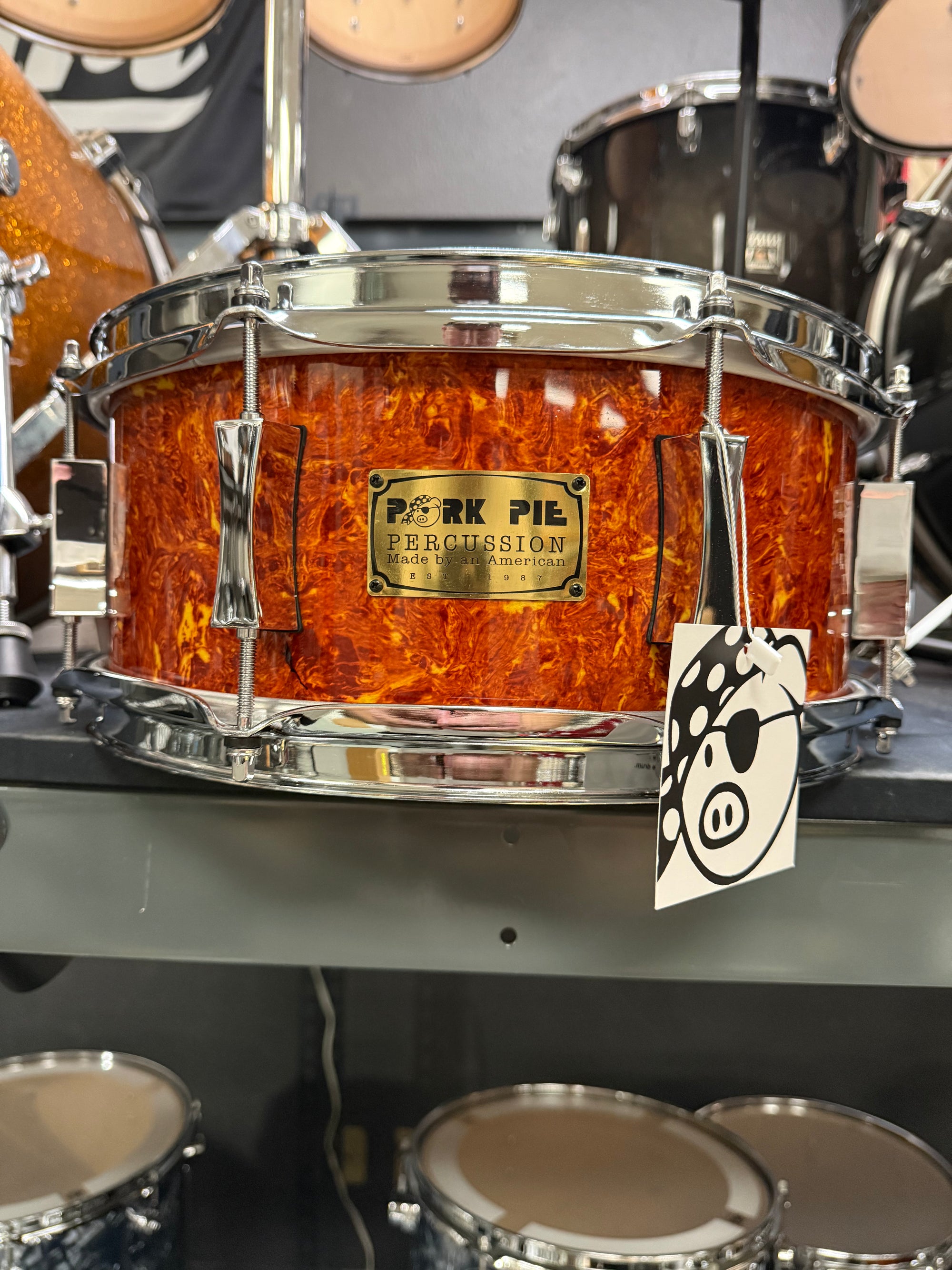 Pork Pie Percission 13x5.5” Tortoise Shell Snare Drum