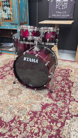 Tama Starclassic Molten Dark Raspberry Fade Walnut Birch Drum Set 4pc