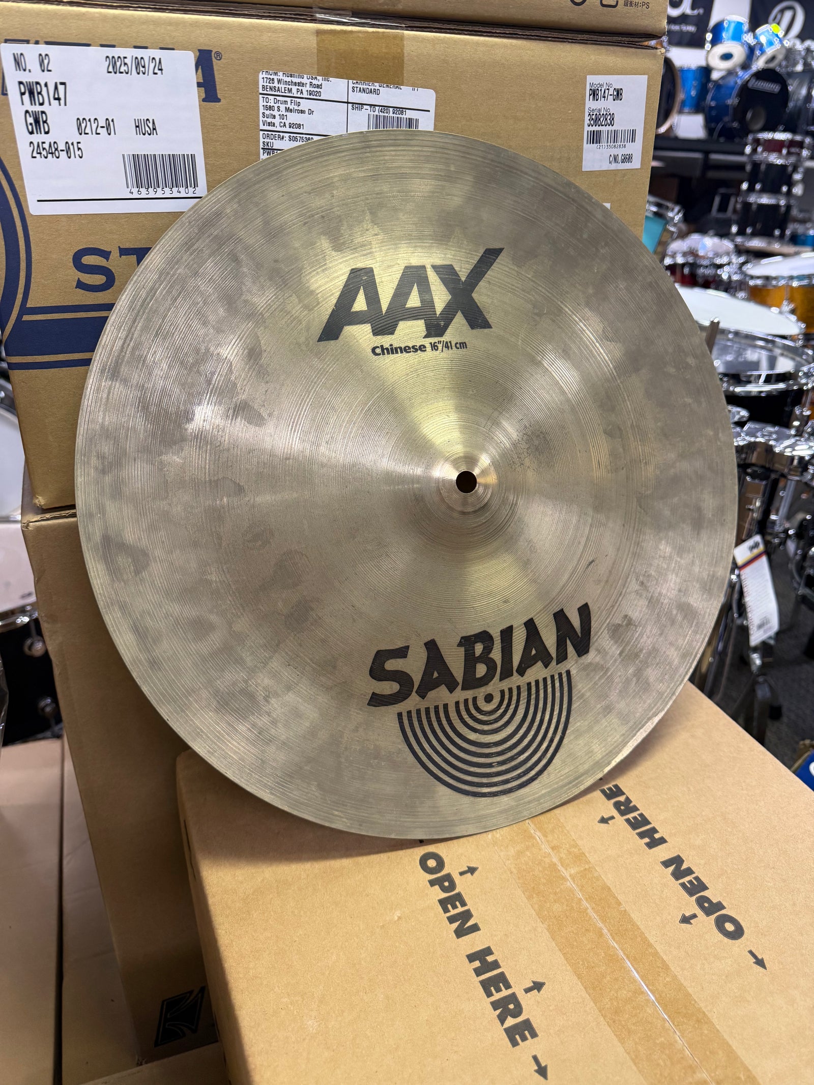 Sabian 16” AAX Chinese cymbal