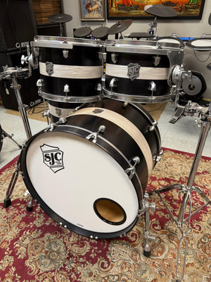 SJC Satin Black 4pc Drum Set