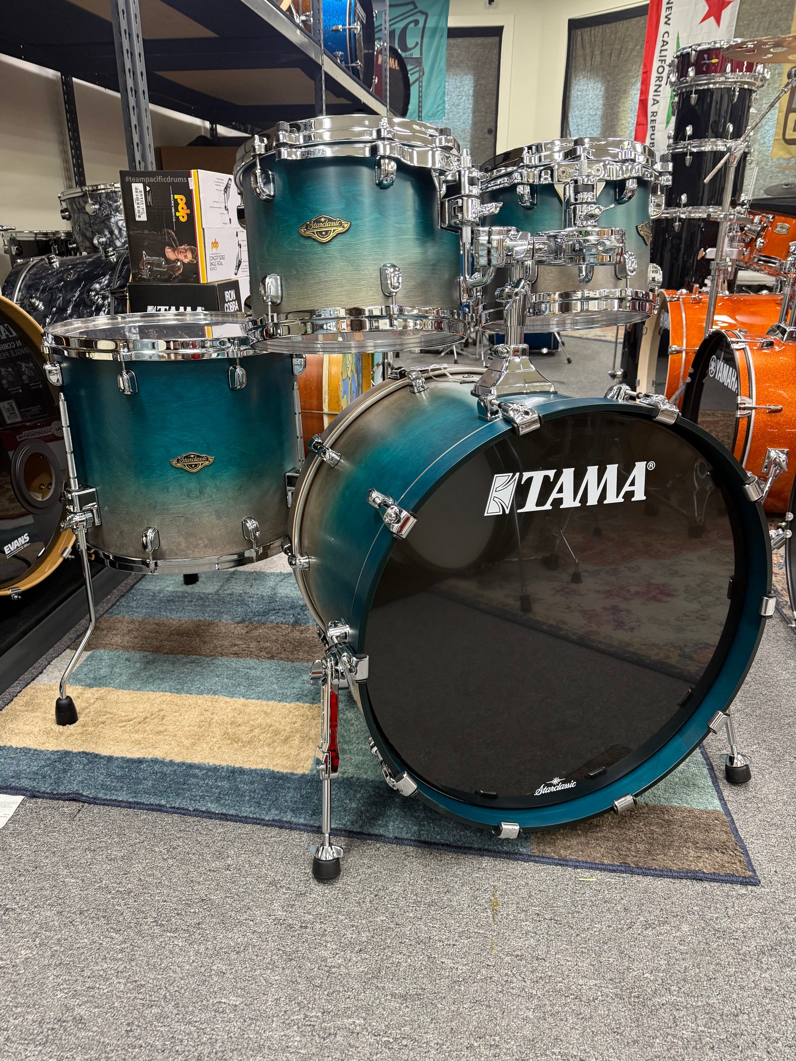 Tama Starclassic 4pc Satin Sapphire Fade Drum Set