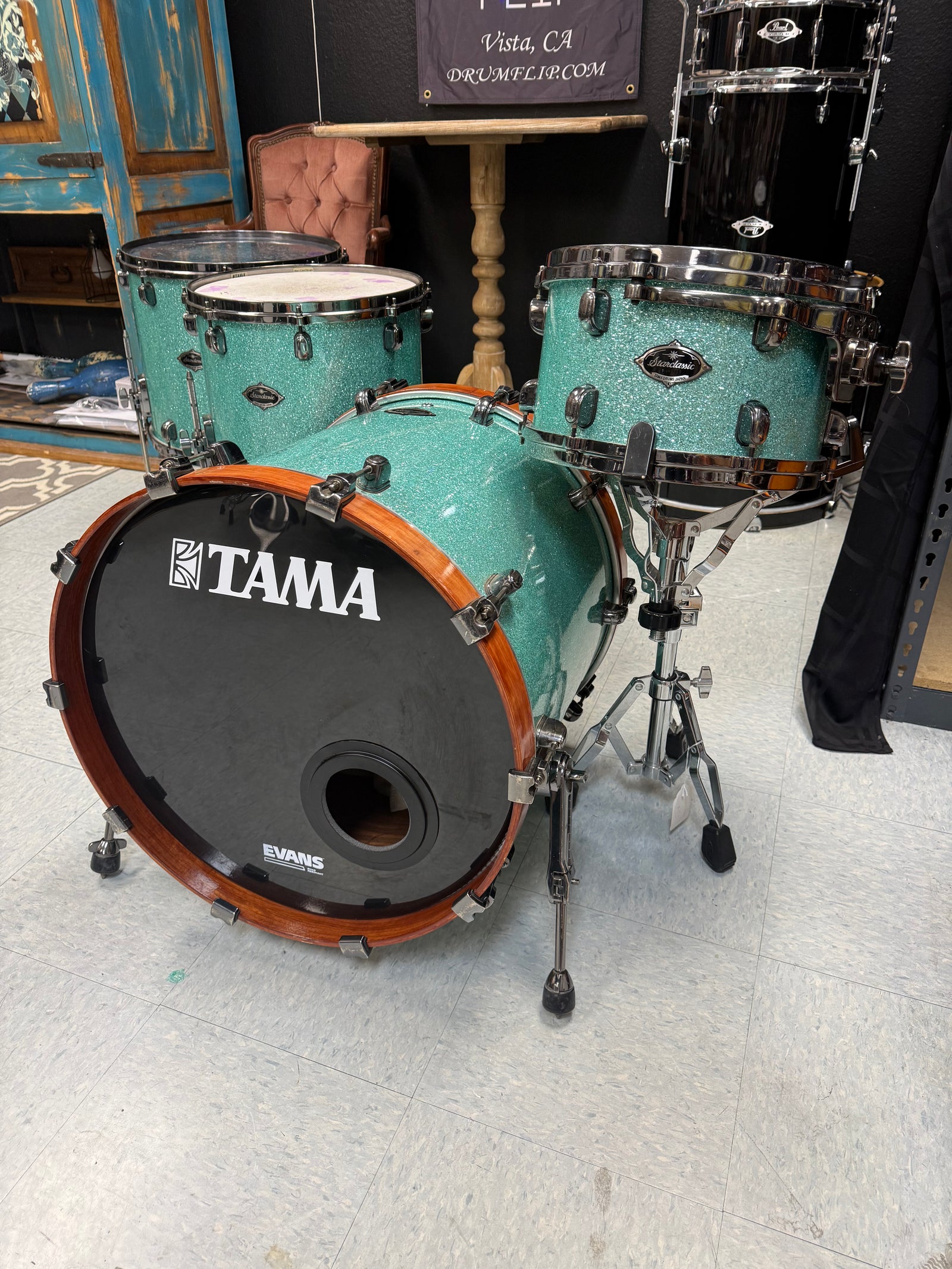 Tama Starclassic Shattered Turquoise 4pc Drum Set