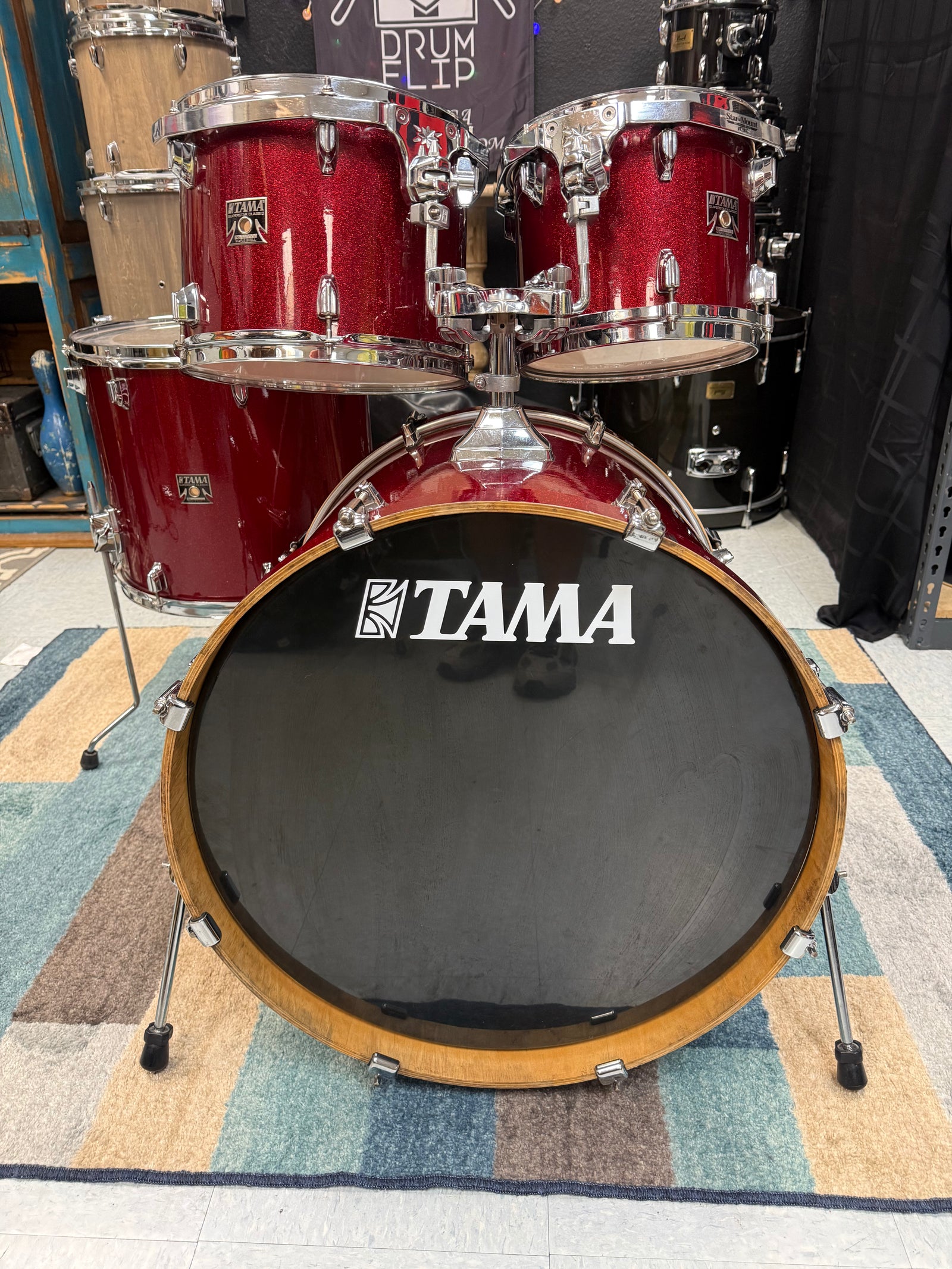 Tama Superstar Classic 4pc Red Sparkle Drum Set