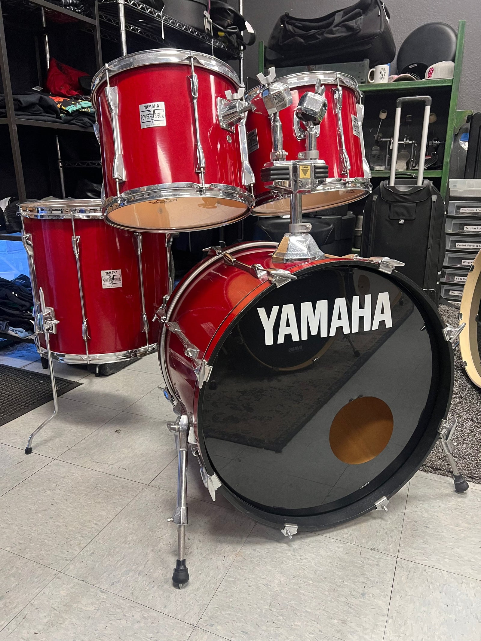 Yamaha Marble Red Power V Drum Set