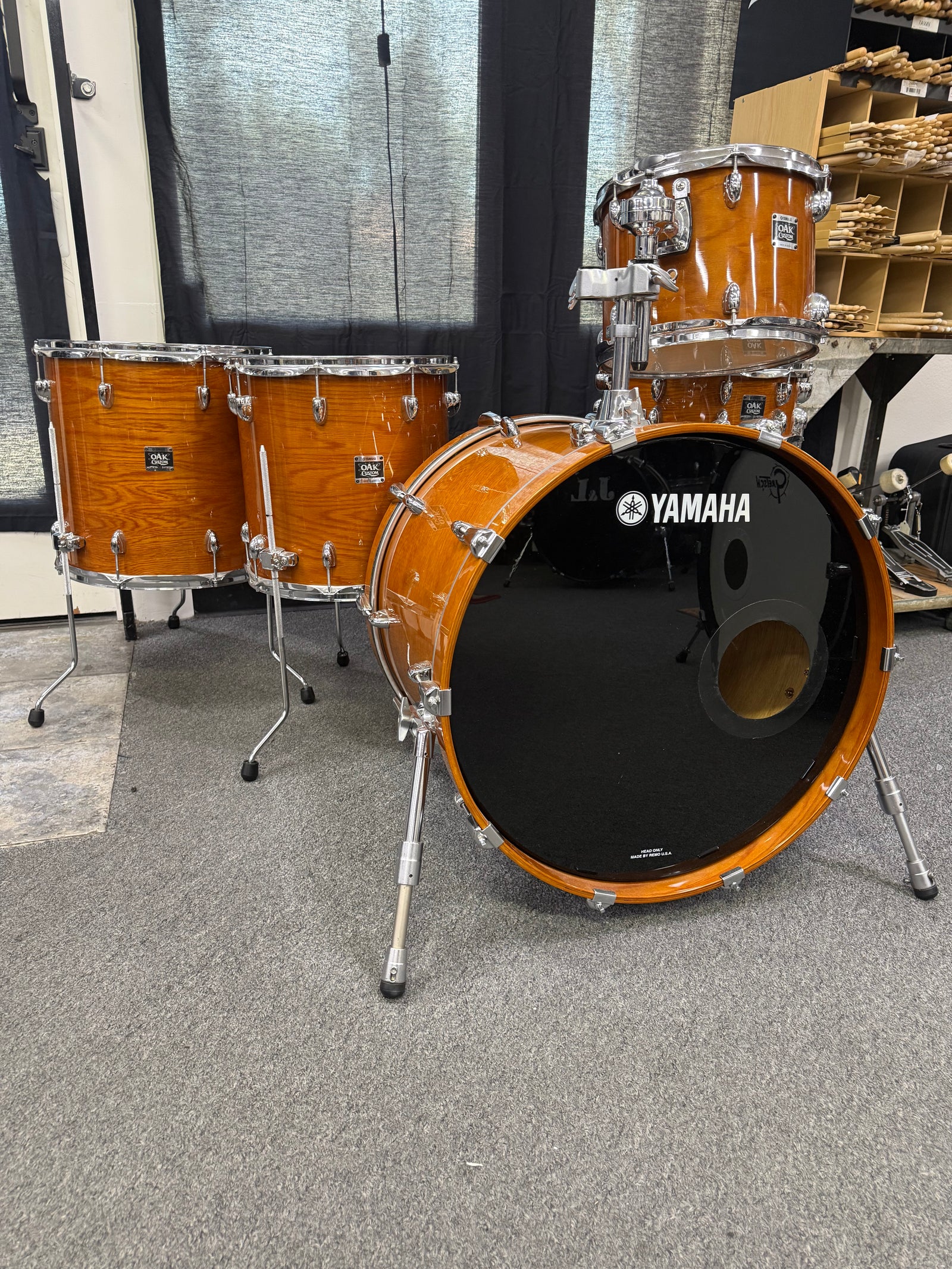 Yamaha Oak Custom 5pc Drum Set York Honey Amber