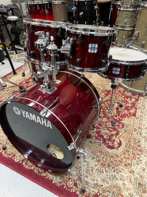Yamaha Stage Custom 5pc Dark Red Finish Drum Set