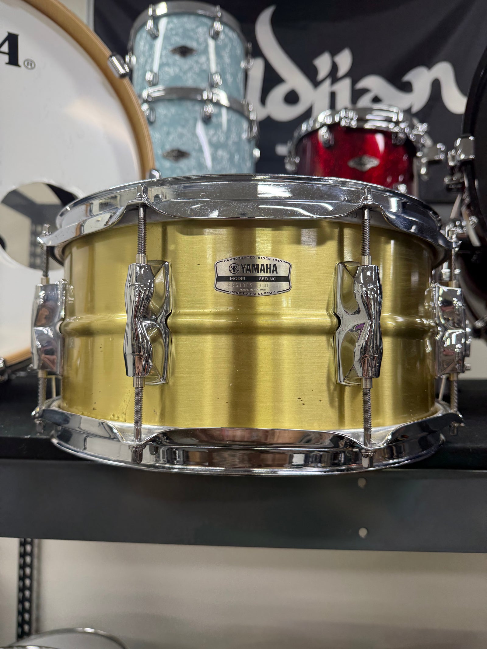 Yamaha recording custom brass 13x6.5” snare drum