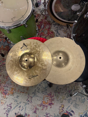 Zildjian 14” a custom projection hi hats cracked