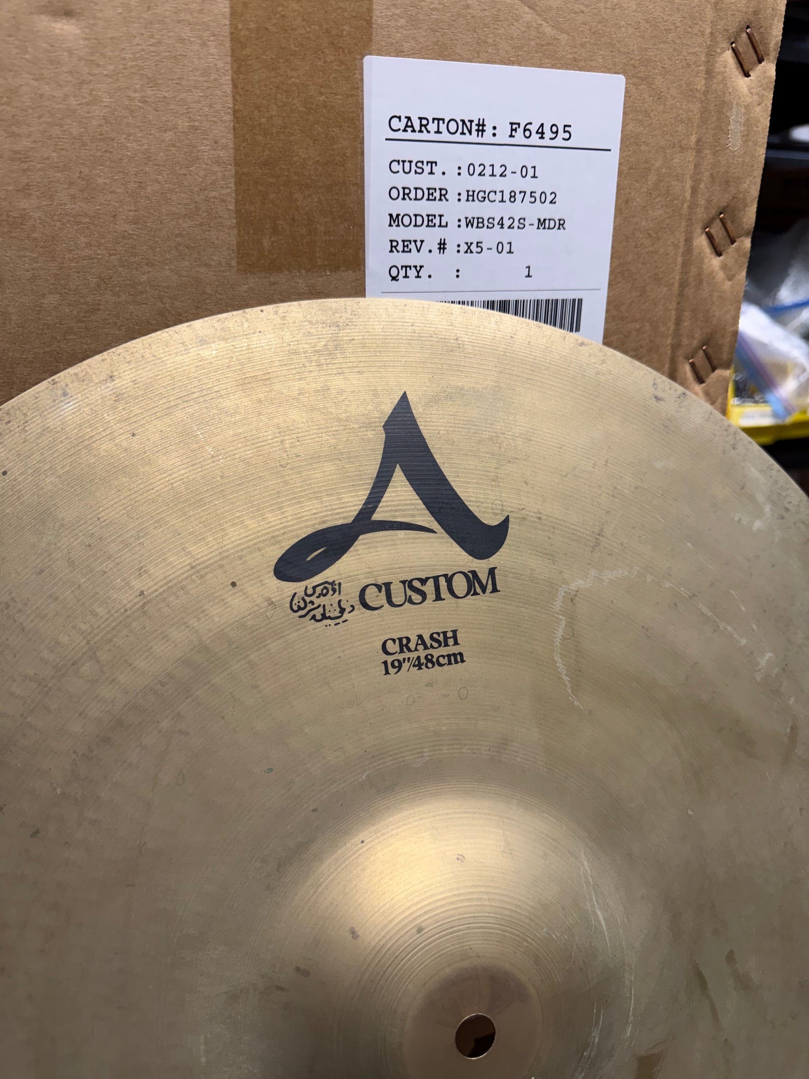 Zildjian 19” A Custom Crash Cymbal
