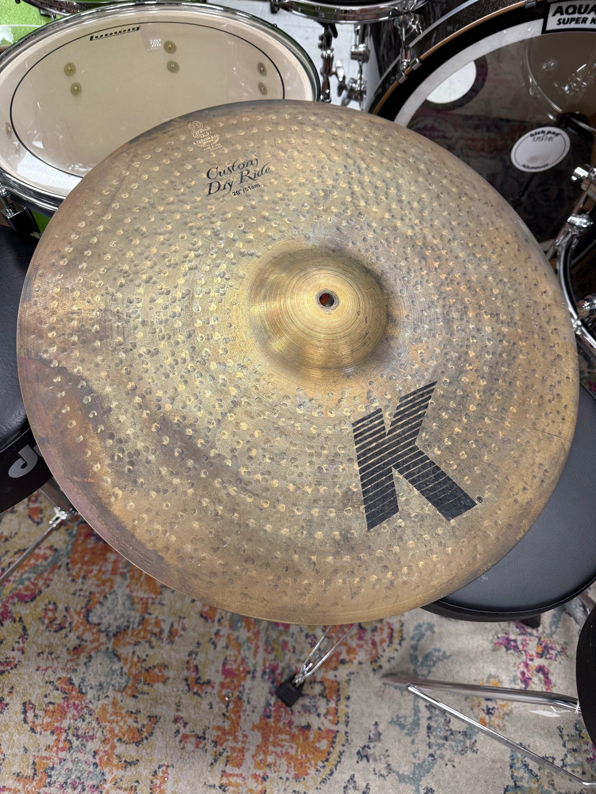 Zildjian 20” K custom dry ride cymbal