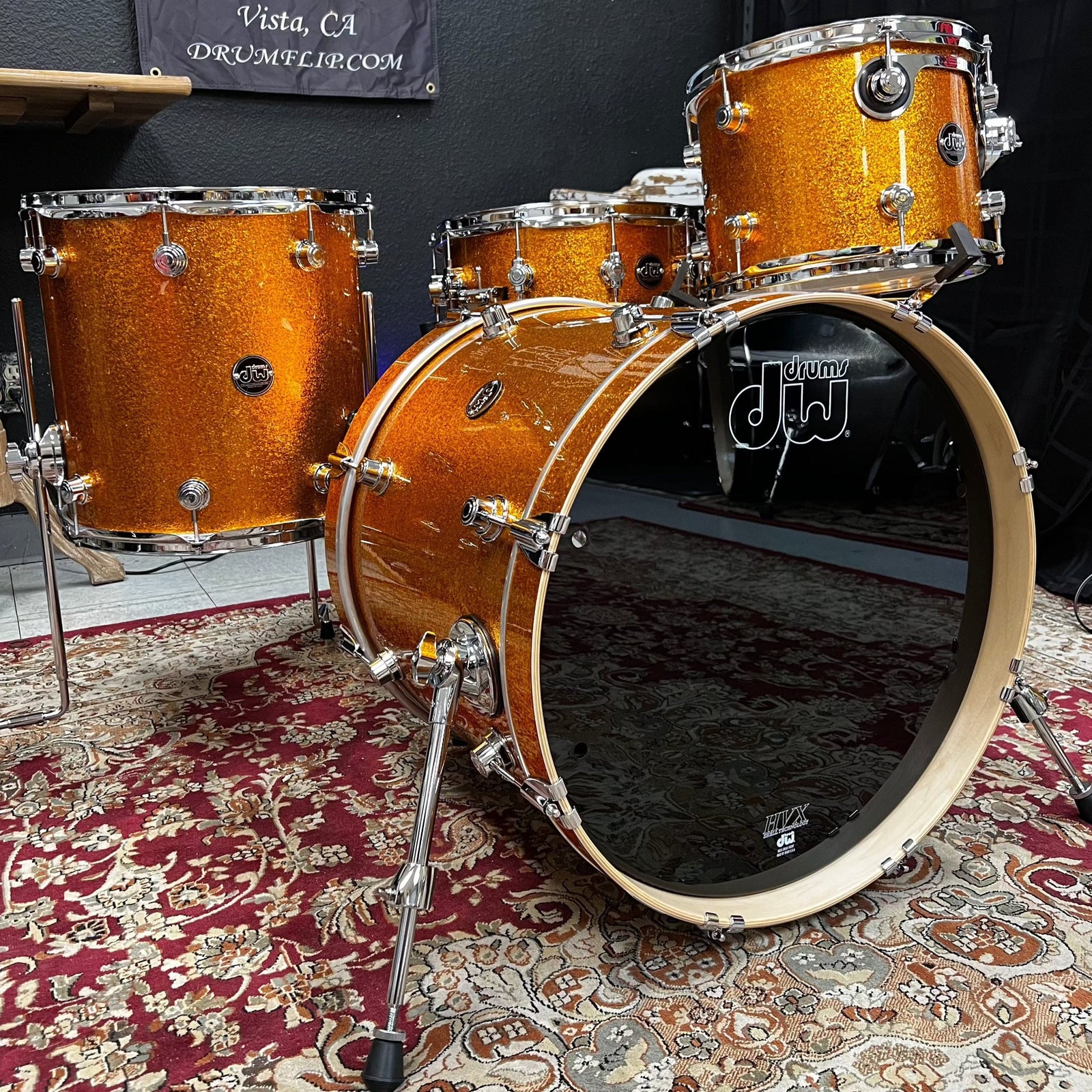 DW Performance 4pc Gold Sparkle Drum Set