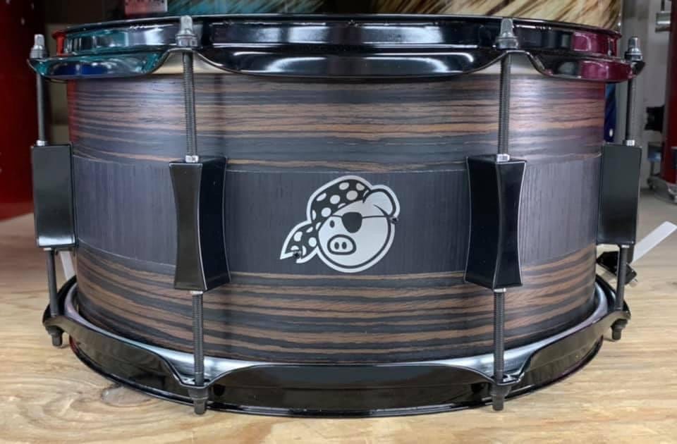 Pork Pie Macassar Ebony over Maple 14x7 Snare Drum